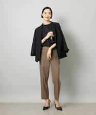 FMLHD08250 MICHEL KLEIN(ミッシェルクラン) リネンストレッチ テーパードパンツ ブラウン