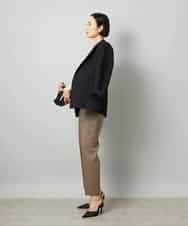 FMLHD08250 MICHEL KLEIN(ミッシェルクラン) リネンストレッチ テーパードパンツ ブラウン