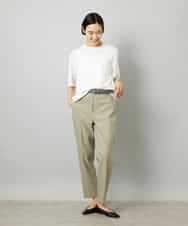 FMLHD08250 MICHEL KLEIN(ミッシェルクラン) リネンストレッチ テーパードパンツ ブラウン