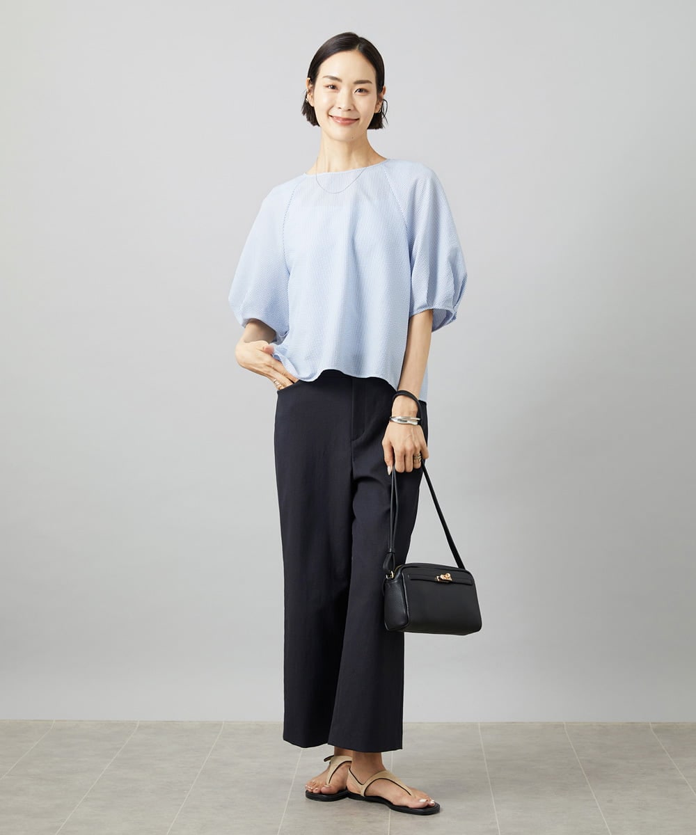 FMLHD17200 MICHEL KLEIN(ミッシェルクラン) [新色追加][定番人気]ドライストレッチワイドパンツ ベージュ