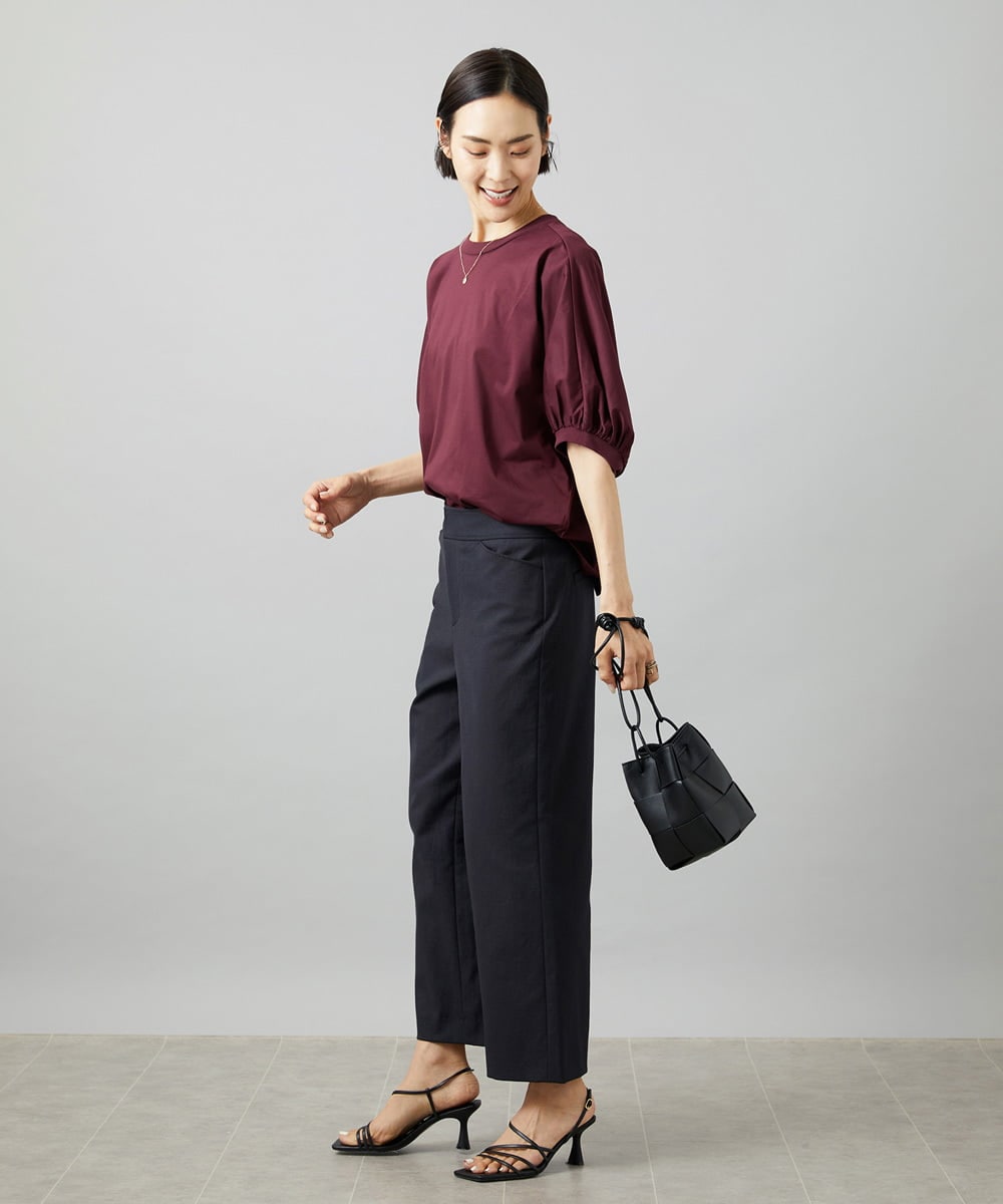 FMLHD17200 MICHEL KLEIN(ミッシェルクラン) [新色追加][定番人気]ドライストレッチワイドパンツ ベージュ