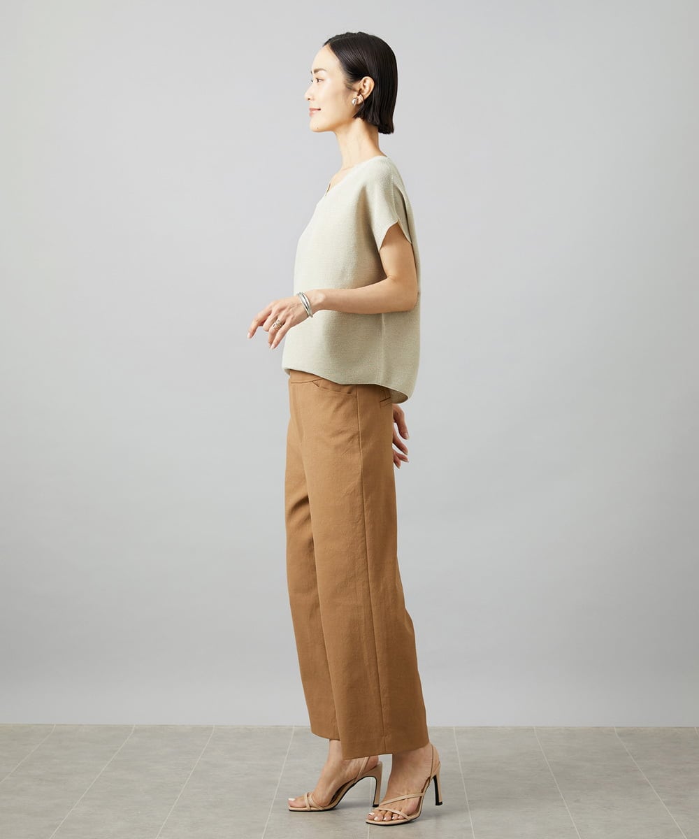 FMLHD17200 MICHEL KLEIN(ミッシェルクラン) [新色追加][定番人気]ドライストレッチワイドパンツ ベージュ