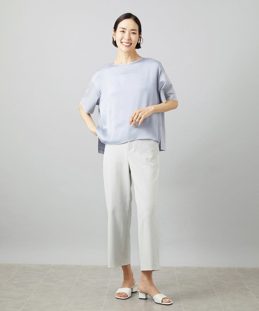 FMLHD17200 MICHEL KLEIN(ミッシェルクラン) [新色追加][定番人気]ドライストレッチワイドパンツ ベージュ
