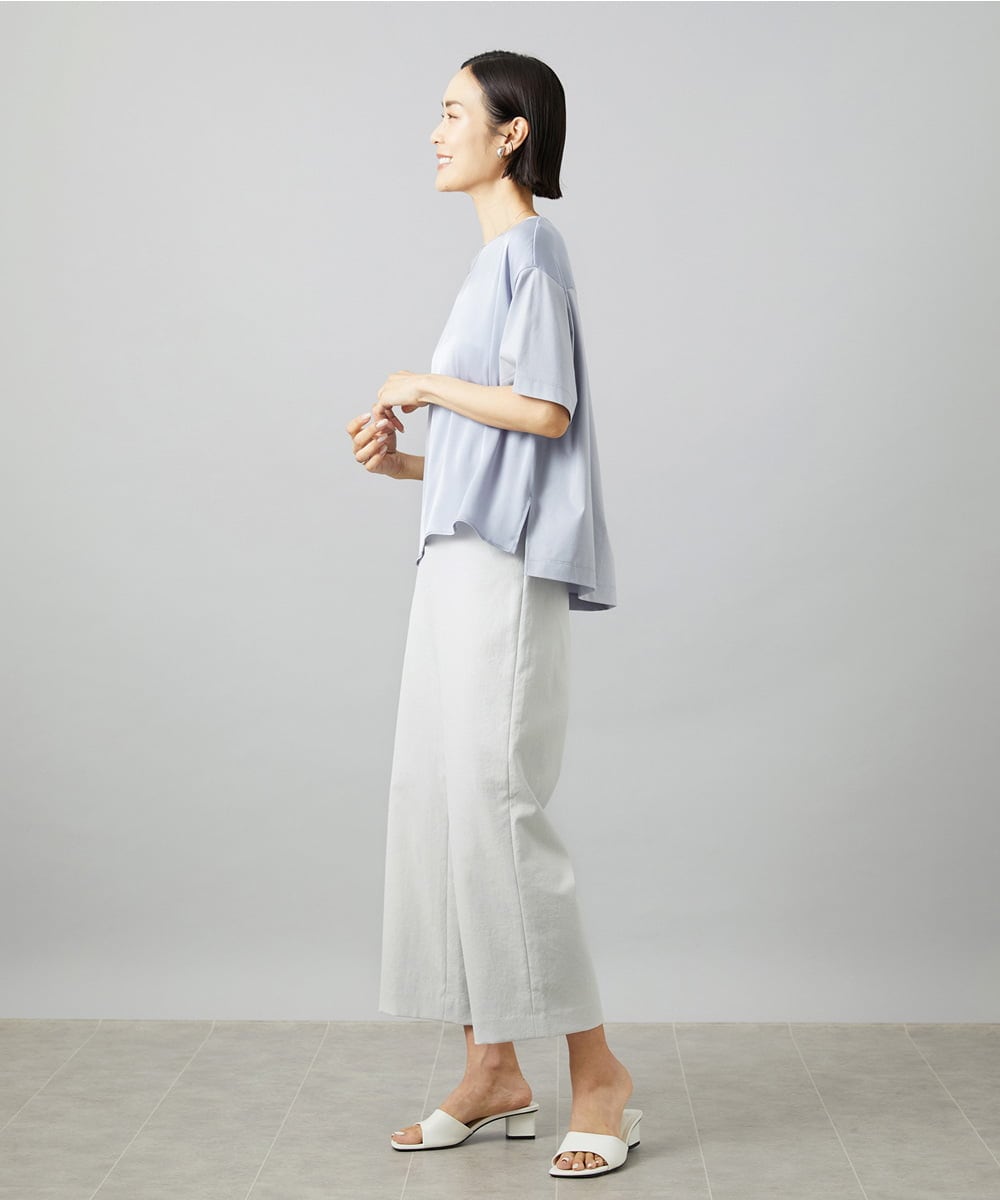 FMLHD17200 MICHEL KLEIN(ミッシェルクラン) [新色追加][定番人気]ドライストレッチワイドパンツ ベージュ