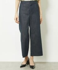FMLHV50200 MICHEL KLEIN(ミッシェルクラン) リヨセルデニムセミワイドパンツ グレージュ(92)