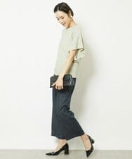 FMLHV50200 MICHEL KLEIN(ミッシェルクラン) リヨセルデニムセミワイドパンツ グレージュ(92)