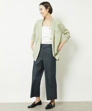 FMLHV50200 MICHEL KLEIN(ミッシェルクラン) リヨセルデニムセミワイドパンツ グレージュ(92)