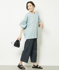 FMLHV50200 MICHEL KLEIN(ミッシェルクラン) リヨセルデニムセミワイドパンツ グレージュ(92)