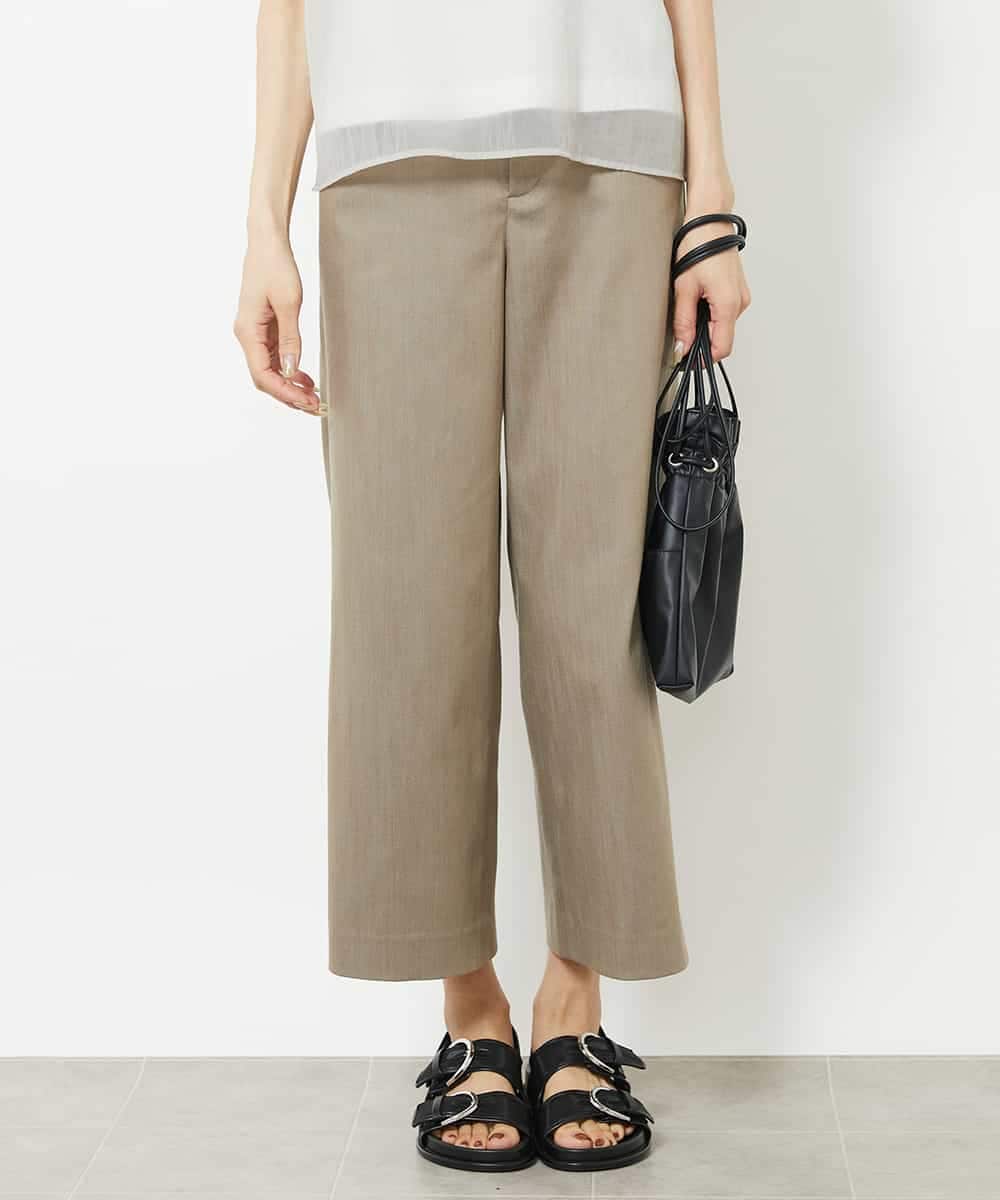 FMLHV50200 MICHEL KLEIN(ミッシェルクラン) リヨセルデニムセミワイドパンツ グレージュ(92)