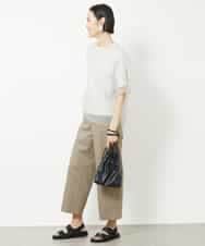 FMLHV50200 MICHEL KLEIN(ミッシェルクラン) リヨセルデニムセミワイドパンツ グレージュ(92)