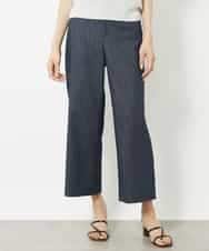 FMLHV50200 MICHEL KLEIN(ミッシェルクラン) リヨセルデニムセミワイドパンツ グレージュ(92)