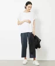 FMLHV50200 MICHEL KLEIN(ミッシェルクラン) リヨセルデニムセミワイドパンツ グレージュ(92)