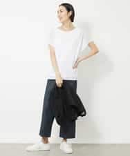 FMLHV50200 MICHEL KLEIN(ミッシェルクラン) リヨセルデニムセミワイドパンツ グレージュ(92)