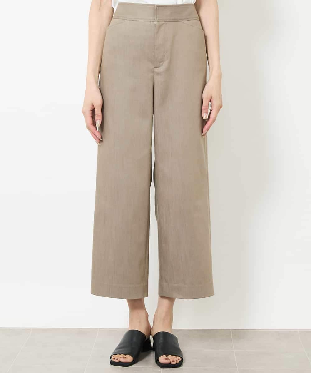FMLHV50200 MICHEL KLEIN(ミッシェルクラン) リヨセルデニムセミワイドパンツ グレージュ(92)