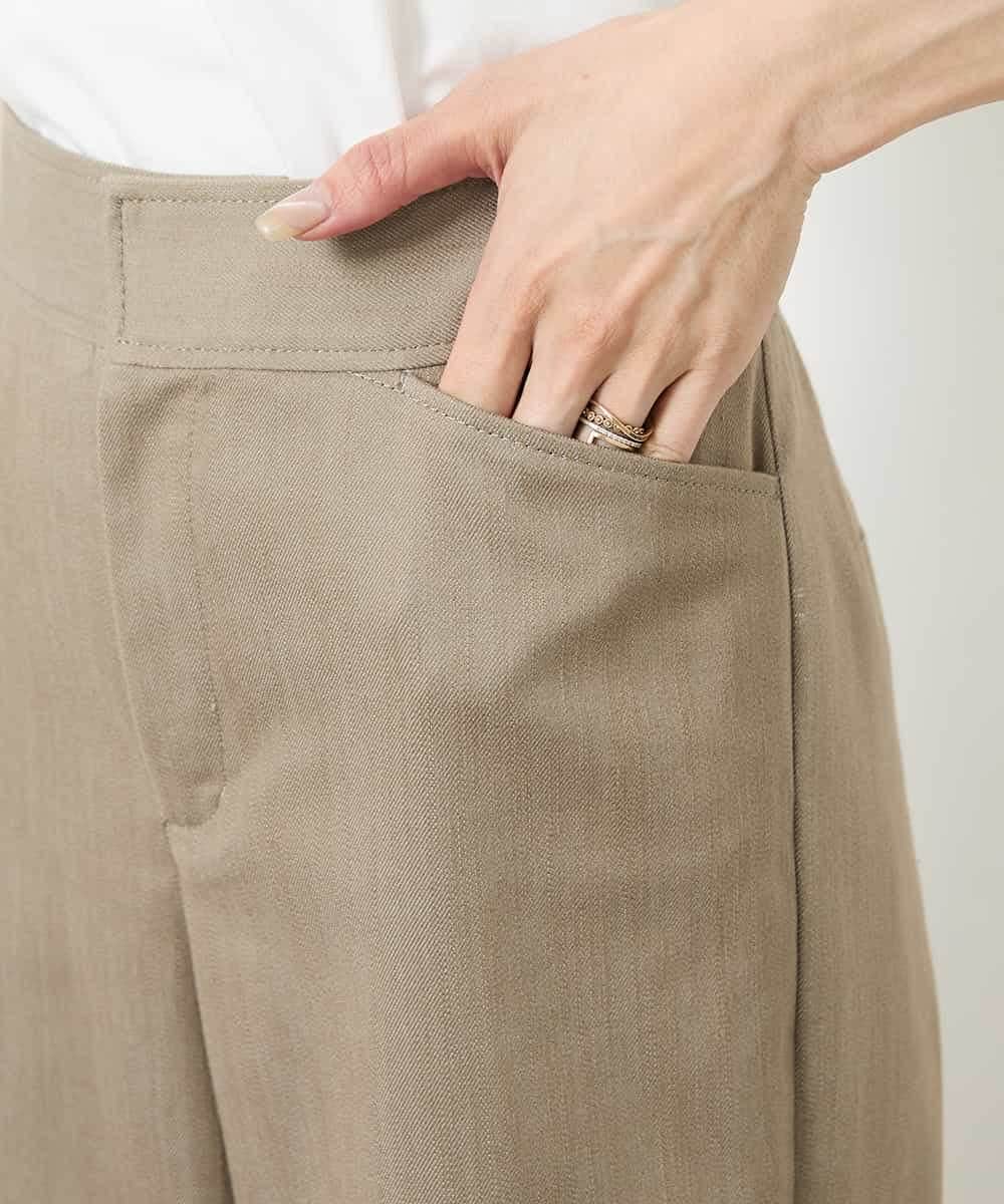 FMLHV50200 MICHEL KLEIN(ミッシェルクラン) リヨセルデニムセミワイドパンツ グレージュ(92)