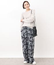 FMLHV54270 MICHEL KLEIN(ミッシェルクラン) ペイズリープリントリラクシーパンツ ブラック系(94)