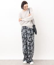 FMLHV54270 MICHEL KLEIN(ミッシェルクラン) ペイズリープリントリラクシーパンツ ブラック系(94)