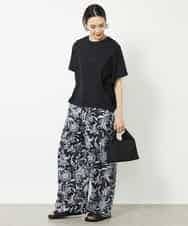 FMLHV54270 MICHEL KLEIN(ミッシェルクラン) ペイズリープリントリラクシーパンツ ブラック系(94)