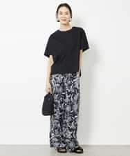 FMLHV54270 MICHEL KLEIN(ミッシェルクラン) ペイズリープリントリラクシーパンツ ブラック系(94)