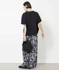 FMLHV54270 MICHEL KLEIN(ミッシェルクラン) ペイズリープリントリラクシーパンツ ブラック系(94)