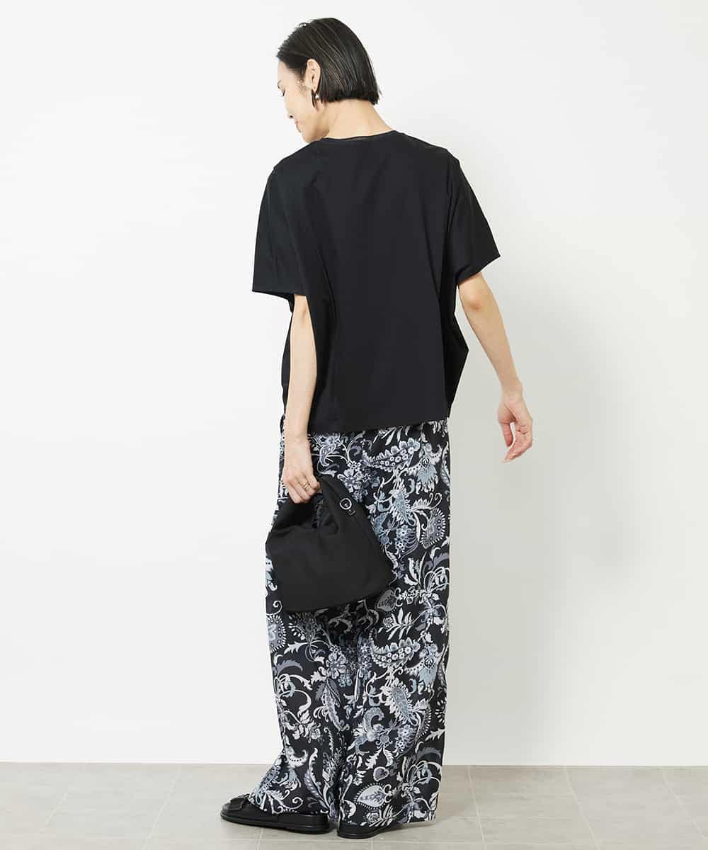 FMLHV54270 MICHEL KLEIN(ミッシェルクラン) ペイズリープリントリラクシーパンツ ブラック系(94)