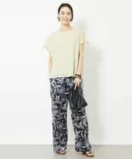 FMLHV54270 MICHEL KLEIN(ミッシェルクラン) ペイズリープリントリラクシーパンツ ブラック系(94)