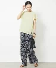 FMLHV54270 MICHEL KLEIN(ミッシェルクラン) ペイズリープリントリラクシーパンツ ブラック系(94)
