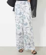 FMLHV54270 MICHEL KLEIN(ミッシェルクラン) ペイズリープリントリラクシーパンツ ブラック系(94)
