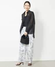 FMLHV54270 MICHEL KLEIN(ミッシェルクラン) ペイズリープリントリラクシーパンツ ブラック系(94)