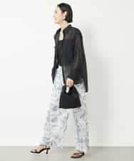 FMLHV54270 MICHEL KLEIN(ミッシェルクラン) ペイズリープリントリラクシーパンツ ブラック系(94)