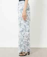 FMLHV54270 MICHEL KLEIN(ミッシェルクラン) ペイズリープリントリラクシーパンツ ブラック系(94)