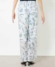 FMLHV54270 MICHEL KLEIN(ミッシェルクラン) ペイズリープリントリラクシーパンツ ブラック系(94)