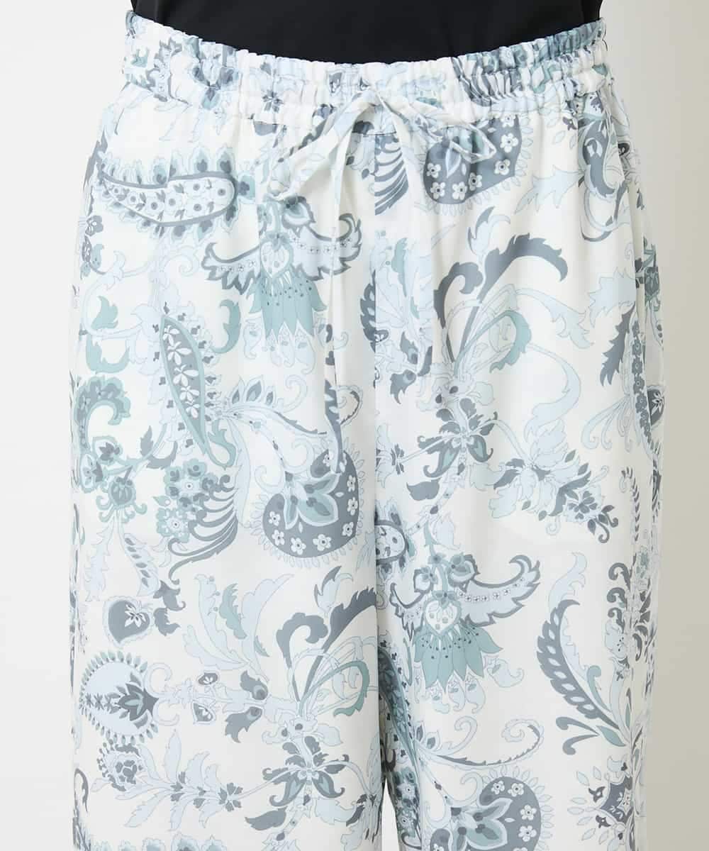 FMLHV54270 MICHEL KLEIN(ミッシェルクラン) ペイズリープリントリラクシーパンツ ブラック系(94)
