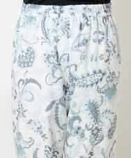 FMLHV54270 MICHEL KLEIN(ミッシェルクラン) ペイズリープリントリラクシーパンツ ブラック系(94)