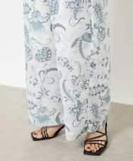 FMLHV54270 MICHEL KLEIN(ミッシェルクラン) ペイズリープリントリラクシーパンツ ブラック系(94)