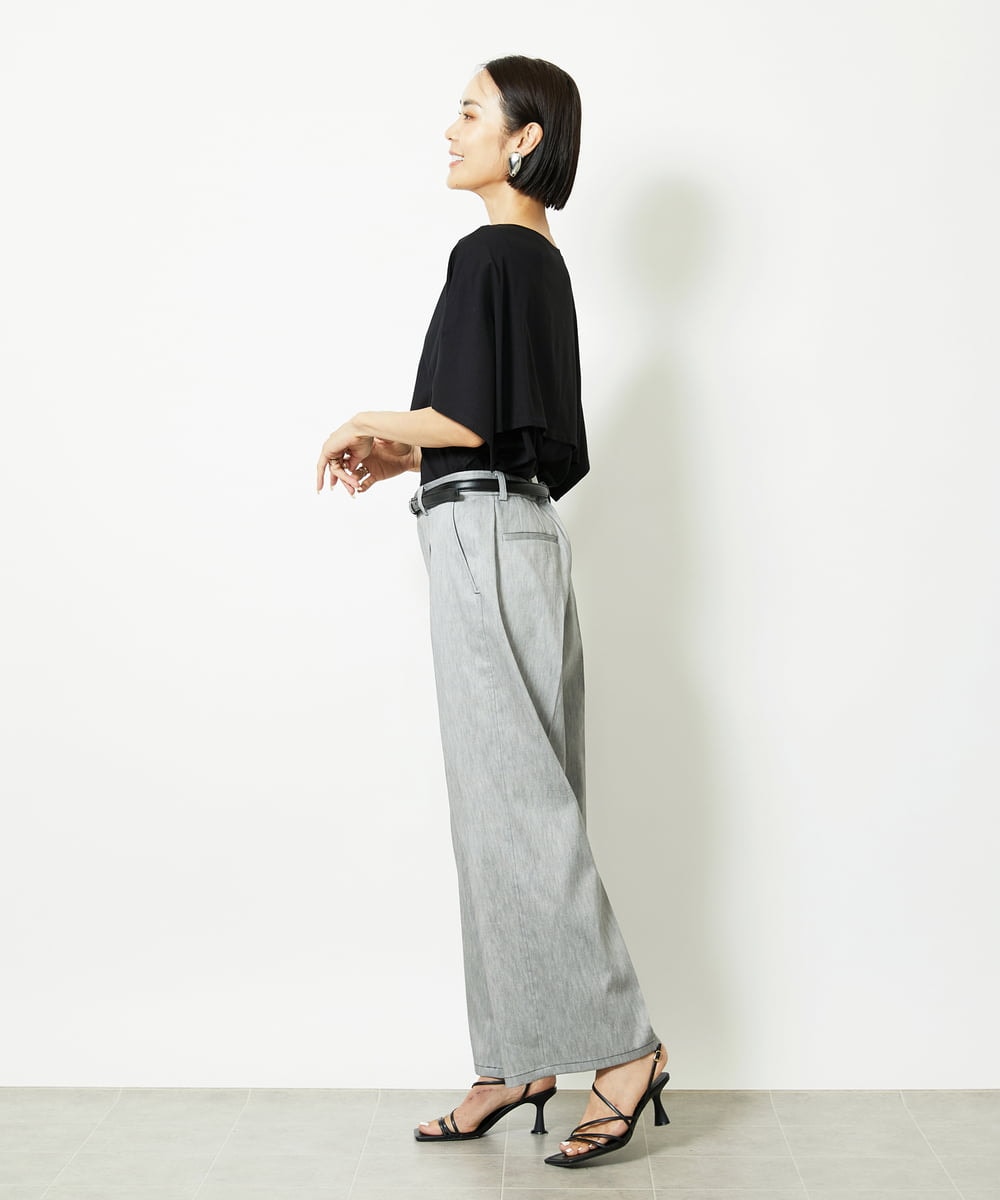 FMLJA01170 MICHEL KLEIN(ミッシェルクラン) チノワイドパンツ グレー