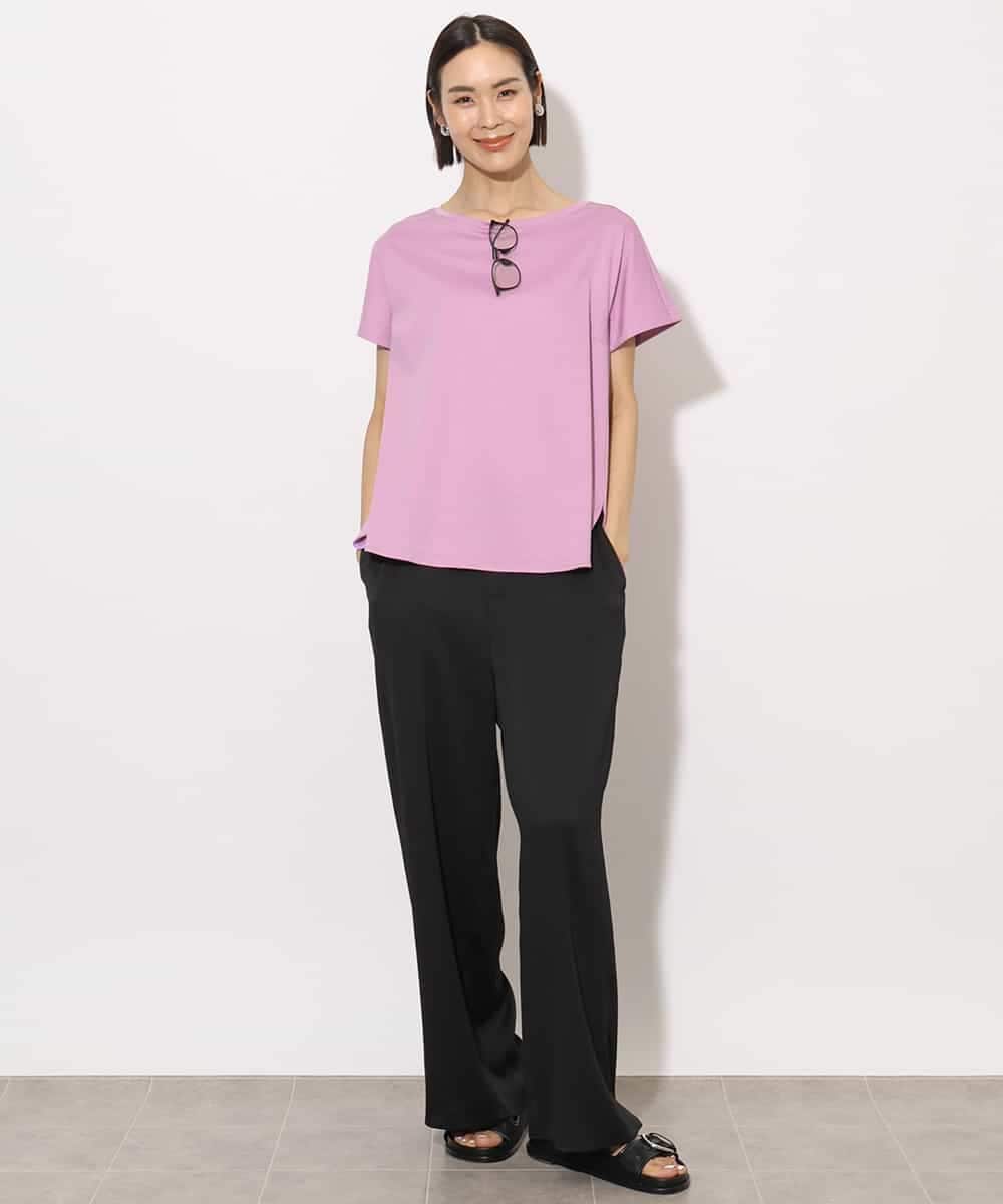 FMLJA02210 MICHEL KLEIN(ミッシェルクラン) [セットアップ対応]サテンワイドパンツ ブラック
