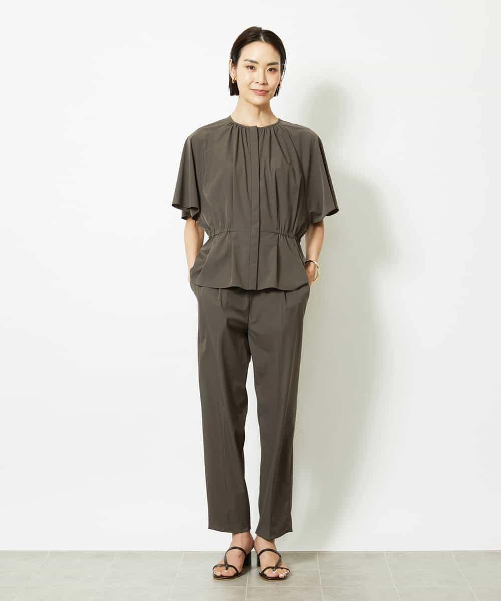 FMLJA05230 MICHEL KLEIN(ミッシェルクラン) ［セットアップ対応］コージーテーパードパンツ ブラウン