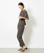 FMLJA05230 MICHEL KLEIN(ミッシェルクラン) ［セットアップ対応］コージーテーパードパンツ ブラウン