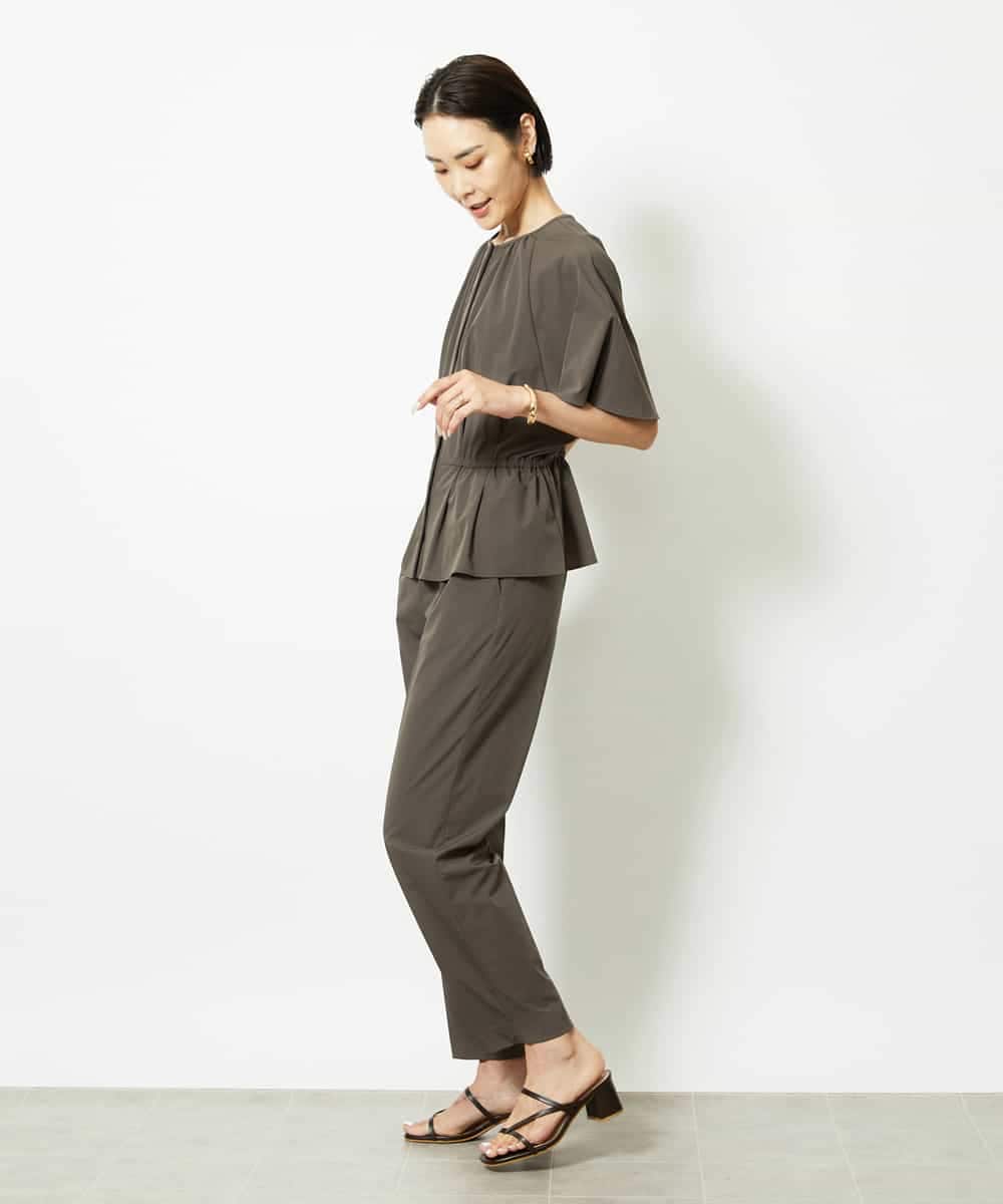 FMLJA05230 MICHEL KLEIN(ミッシェルクラン) ［セットアップ対応］コージーテーパードパンツ ブラウン