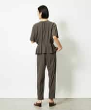 FMLJA05230 MICHEL KLEIN(ミッシェルクラン) ［セットアップ対応］コージーテーパードパンツ ブラウン