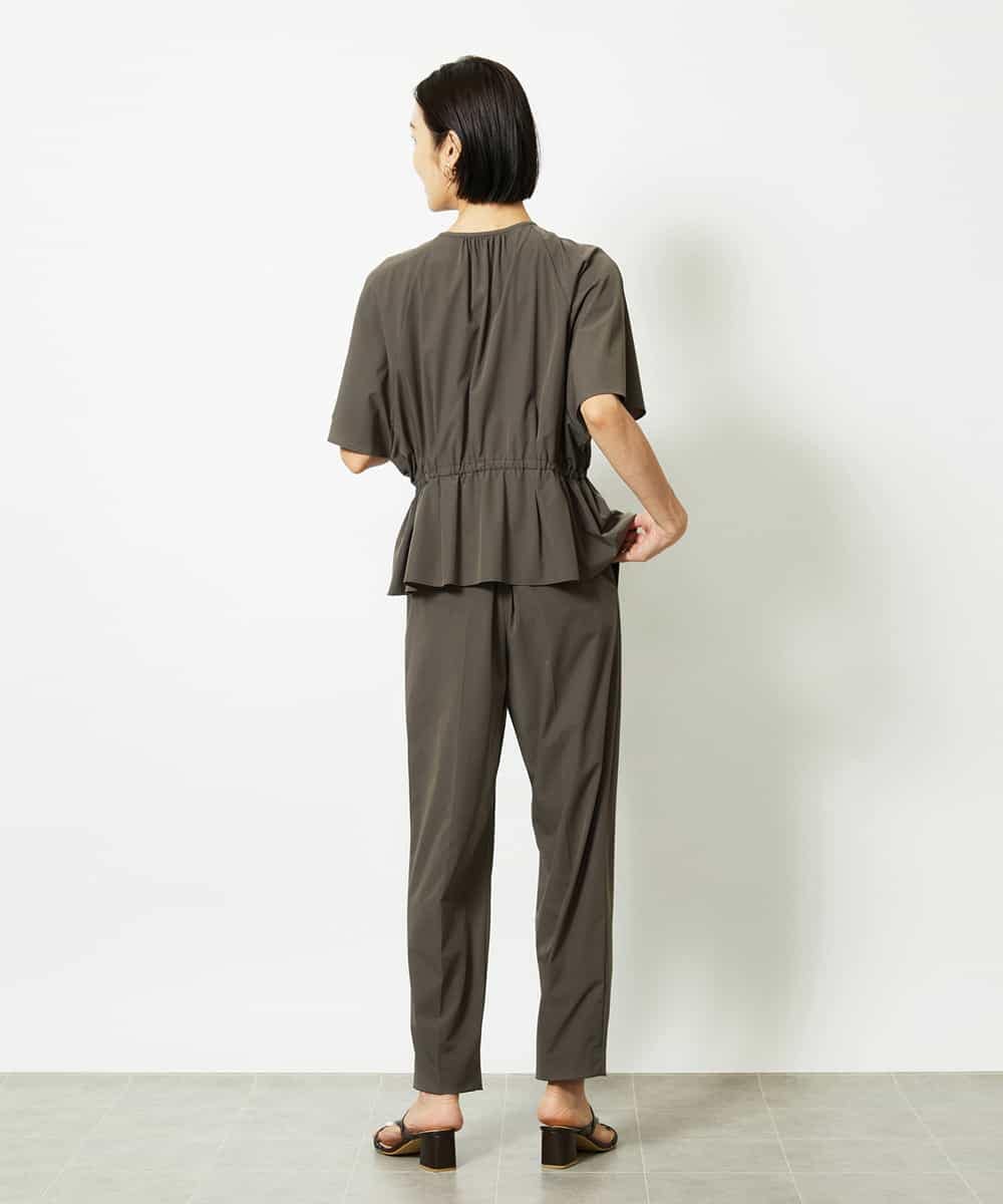 FMLJA05230 MICHEL KLEIN(ミッシェルクラン) ［セットアップ対応］コージーテーパードパンツ ブラウン