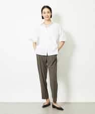 FMLJA05230 MICHEL KLEIN(ミッシェルクラン) ［セットアップ対応］コージーテーパードパンツ ブラウン