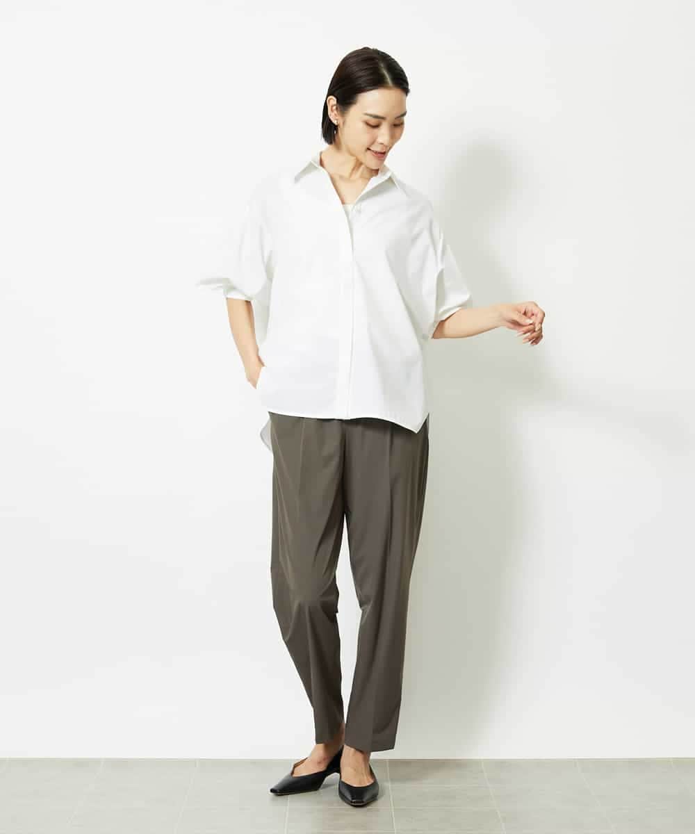 FMLJA05230 MICHEL KLEIN(ミッシェルクラン) ［セットアップ対応］コージーテーパードパンツ ブラウン