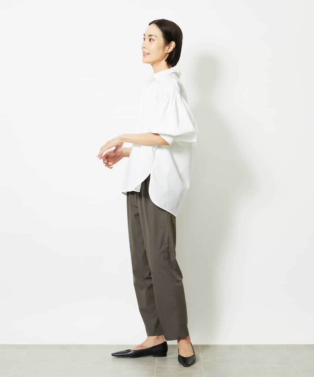 FMLJA05230 MICHEL KLEIN(ミッシェルクラン) ［セットアップ対応］コージーテーパードパンツ ブラウン