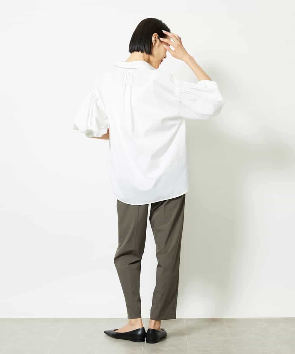 FMLJA05230 MICHEL KLEIN(ミッシェルクラン) ［セットアップ対応］コージーテーパードパンツ ブラウン