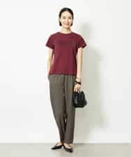 FMLJA05230 MICHEL KLEIN(ミッシェルクラン) ［セットアップ対応］コージーテーパードパンツ ブラウン