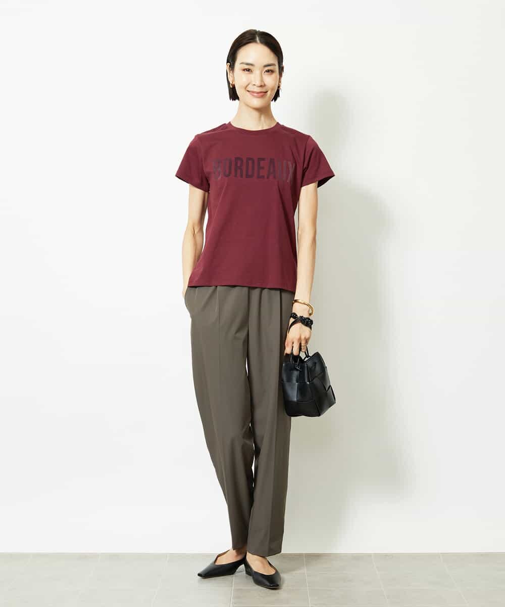 FMLJA05230 MICHEL KLEIN(ミッシェルクラン) ［セットアップ対応］コージーテーパードパンツ ブラウン