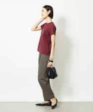 FMLJA05230 MICHEL KLEIN(ミッシェルクラン) ［セットアップ対応］コージーテーパードパンツ ブラウン