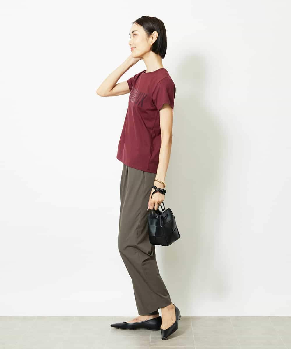 FMLJA05230 MICHEL KLEIN(ミッシェルクラン) ［セットアップ対応］コージーテーパードパンツ ブラウン